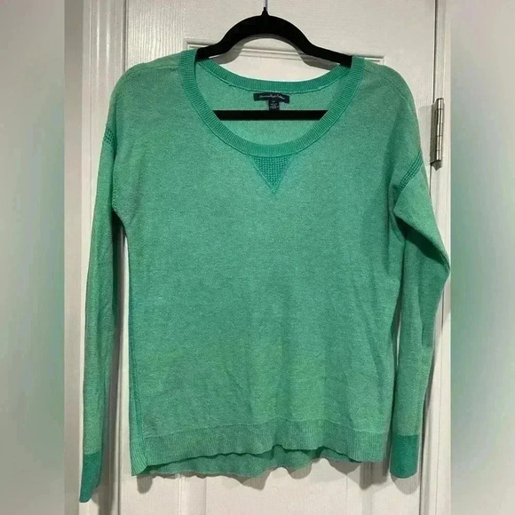 American Eagle Lime Green Lightweight Knit Thermal Pullover Sweater Size Small - Picture 1 of 10